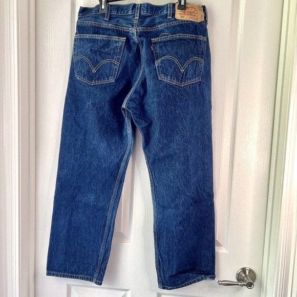 Vtg Levis 501 XX Jeans Mens 40x30 Blue Button Fly Straight Leg Medium Wash Denim - Picture 6 of 14